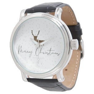Montre Silhouette de renne en ligne artistique de Slipper