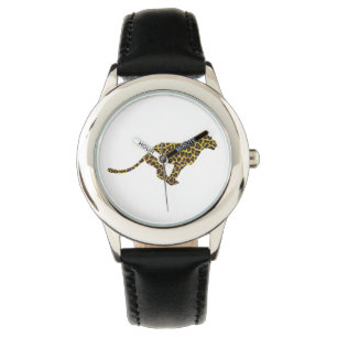 Montre Silhouette léopard Brown et jaune