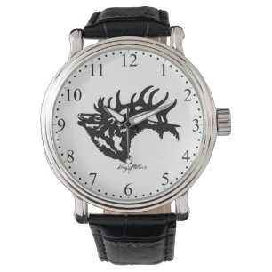 Montre Silhouette noire de l'Elbe taureau