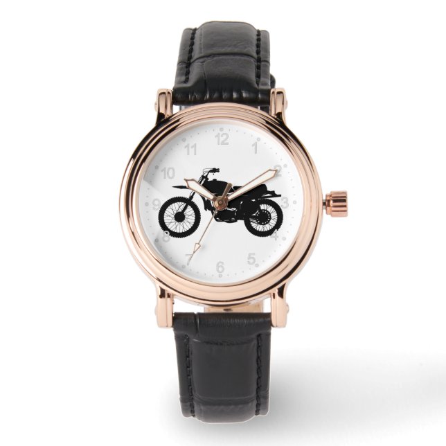 Montre Silhouette noire de vélo - Choisir la couleur arri (Recto)