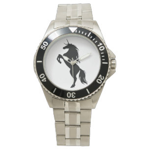 Montre Silhouette Unicorne Noire