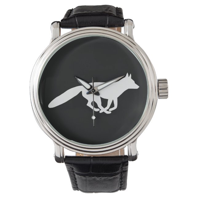 Montre Silhouette White Fox | Faune animale sauvage (devant)
