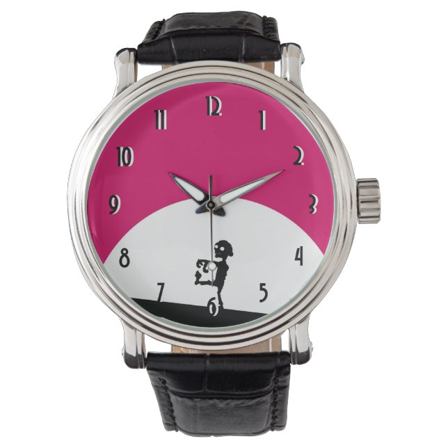 Montre Silhouette Zombie avec Pleine lune (devant)