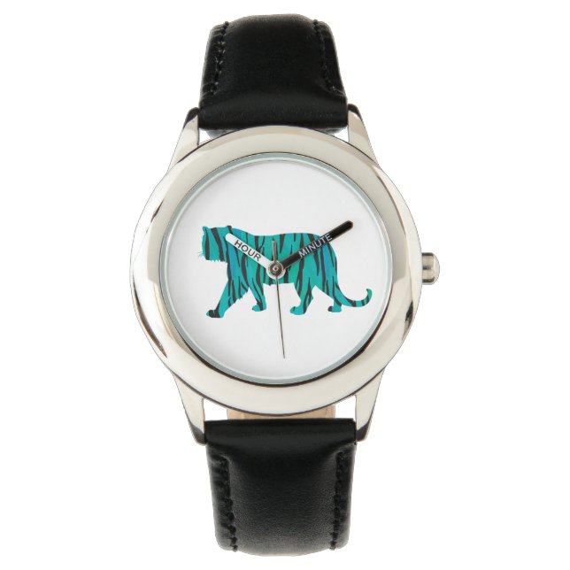 Montre Silhouettes noires et Turquoises (devant)