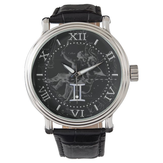 Montre Silver Gemini Zodiac Connexion Hevelius Dial (devant)