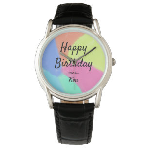 Montre simple calligraphie minimum heureux anniversaire p