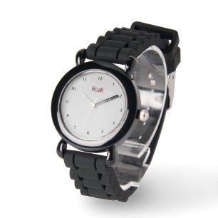 Montre Simple gris clair noir foncé rouge Boys Nom