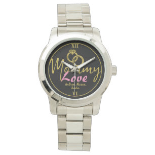 Montre Simple luxe maman maman maman Noms personnalisé