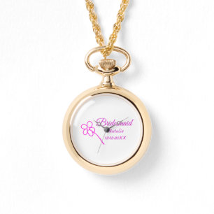 Montre Simple minimum rose bridesmaid ajouter le nom de l