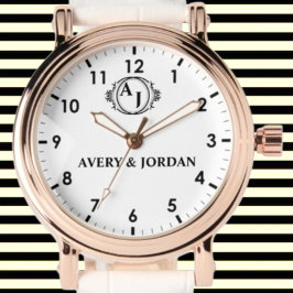 Montre Simple Monogram Romantic Couple initials