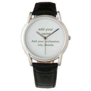 Montre Simple vert minimal ajouter votre nom de texte pho