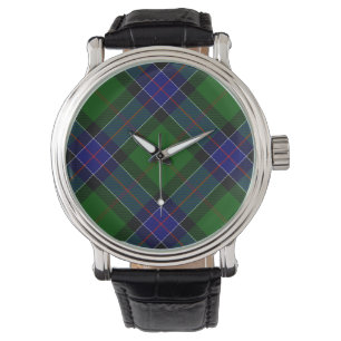 Montre Sinclair tartan bleu vert plaid