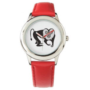 Montre Singe - Lion-queue MACAQUE - Faune - Rouge