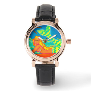 Montre Sirène au soleil Art Abstrait à porter