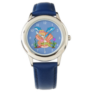 Montre Sirène bleue et dauphins