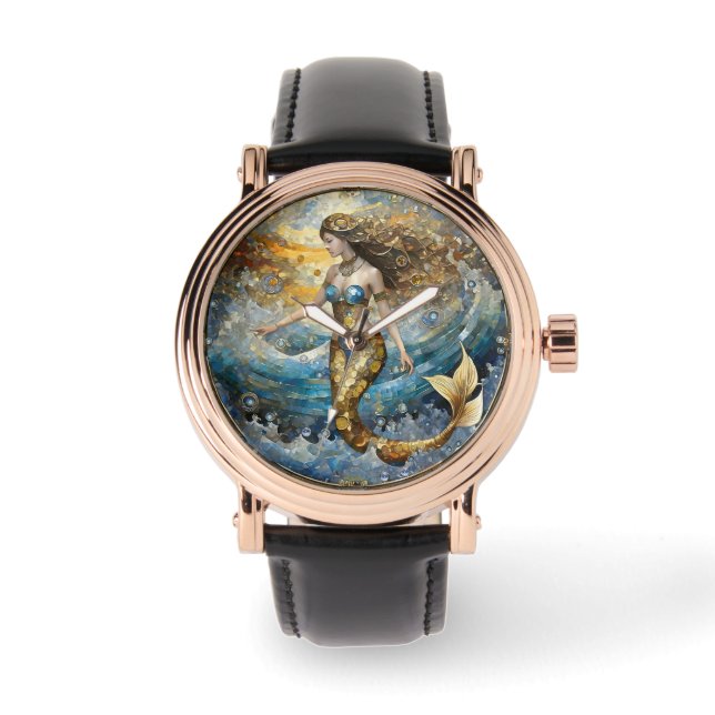 Montre Sirène dans les vagues de l'océan (Recto)
