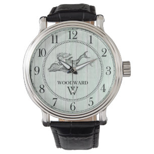 Montre Sirène Et Dauphin Plage Bois Nautique