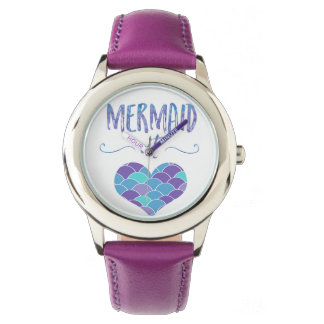 Montre Sirène mauve en acier inoxydable chez Heart Watch
