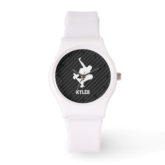 Montre Skateboard ; Gris noir et gris foncé (Recto)