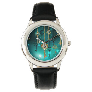 Montre Skeleton Keys on Green Background