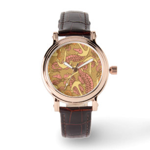 Montre Sketchy Seahorse And Anchor Pattern