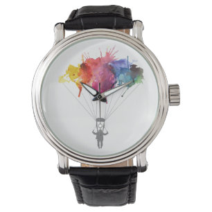 Montre Skydiver, Parachute. Sport De Plongée En Plein Air