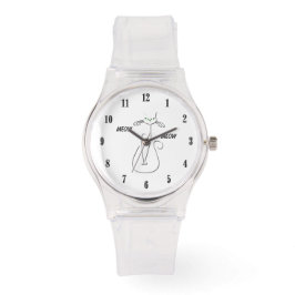 Montre Slinky Black Cat Meow Meow Texte Personnalisé Yeux