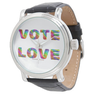 Montre SlipperyJoe vote amour égalité fourrure arc-en-cie