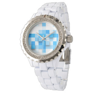 Montre SlipperyJoe's carrés mosaïque d'art moderne tridim