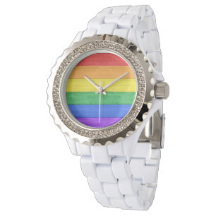 Montre SlipperyJoe's classique arc-en-ciel tactile fait m