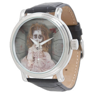 Montre SlipperyJoe's déplaisante poupée visage pâle sang 