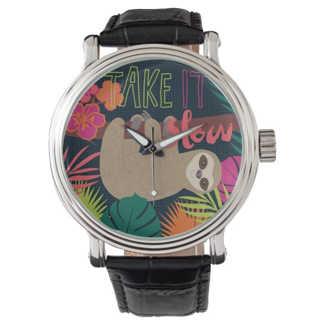 Montre Sloth Life - Prenez-le lentement (devant)