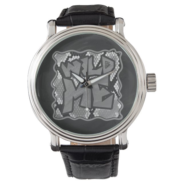 Montre Snake Yellow et Gold Print (devant)