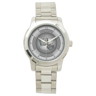 Montre Snare Drums ~ Musical Scroll ~ Argent Haut-parleur