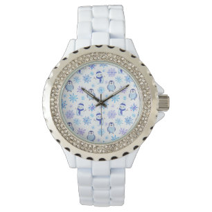 Montre Snowflakes, Snowmen et Pingouins de Noël
