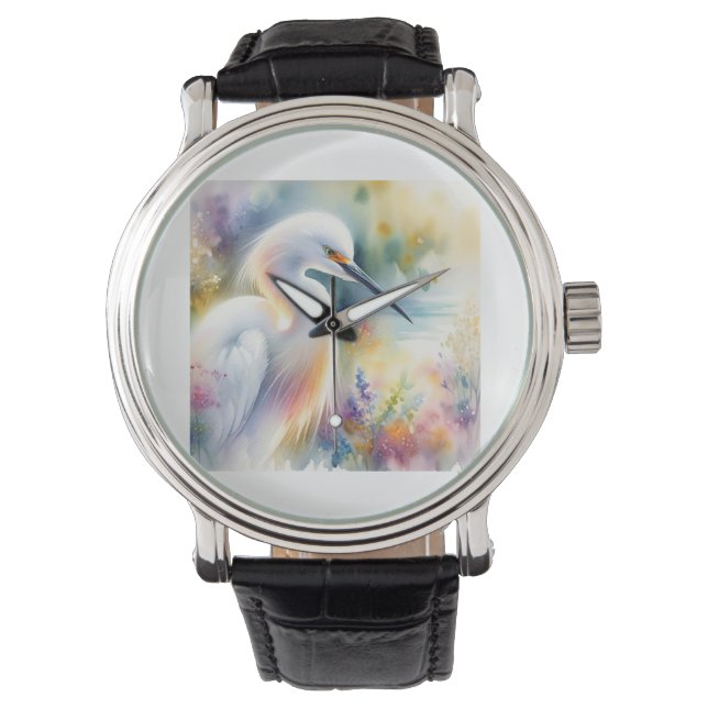 Montre Snowy Egret 180724AREF115 - Watercolor (devant)