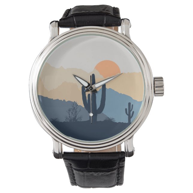 Montre Soleil désert bleu et beige (devant)