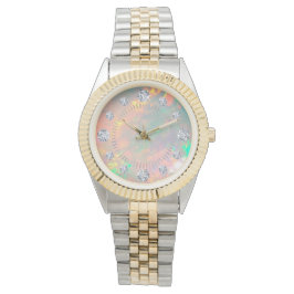 Montre Solitaire Solitaire Opal Fire Blanc Or
