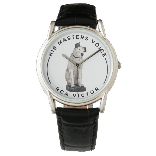 Montre Son maître voix noir & blanc SIgnature Nipper (devant)