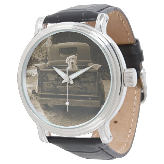 Montre Sortez de Dodge - Photo de chien (Incliné)
