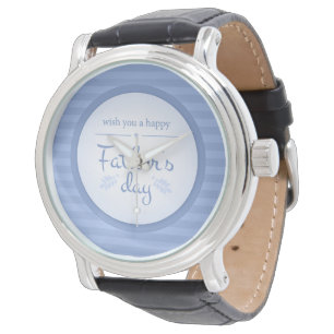 Montre Souhaitez-vous fête des pères heureuse texte bleu