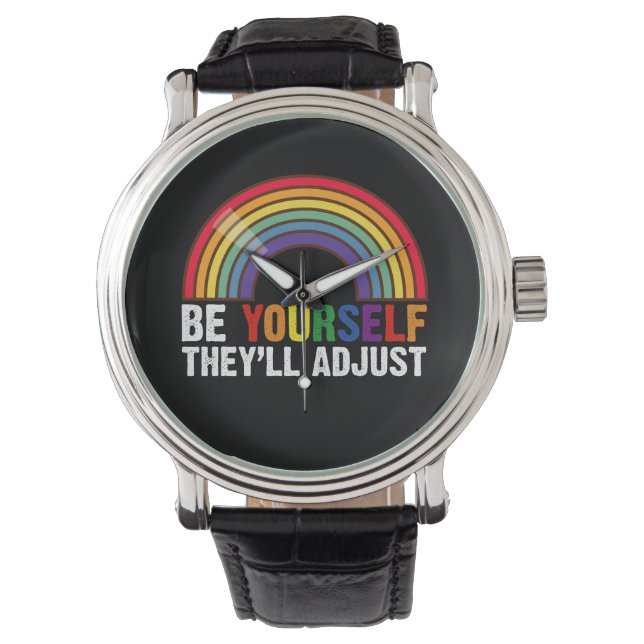 Montre Soyez vous-même Ils régleront le Gay pride arc-en- (devant)