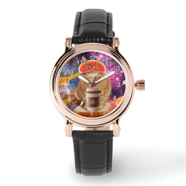 Montre Space cat avec lunettes de pastèque (Recto)