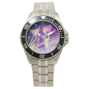 Montre Space Girl Synthwave Cyberpunk Futuristic Art