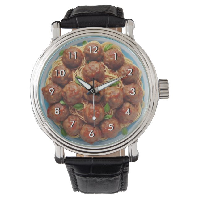 Montre Spaghetti et boulettes de viande Alimentation ital (devant)