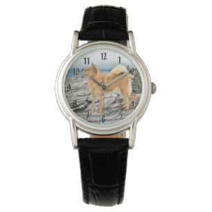Montre Spitz finlandais à Seashore Peinture - Chien Art