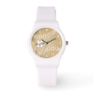 Montre sport minimal girly or monogrammed softball