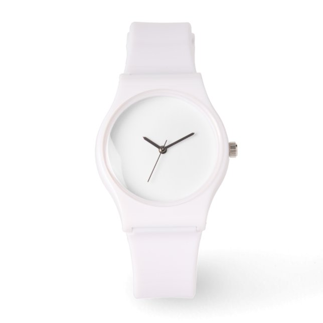 Montre Sportif avec bracelet en silicone blanc (Recto)