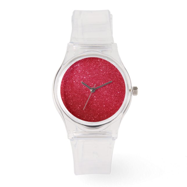 Montre Sportif féminin rose chaud, cadran de Parties scin (Recto)