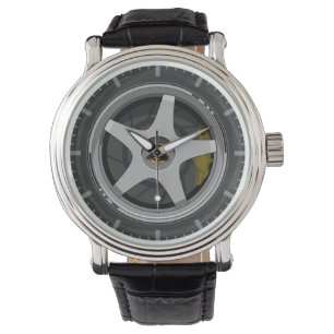 Montre Sportive Grise Jante de Roue de Voiture et